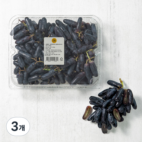 블랙사파이어포도, 1200g, 3개