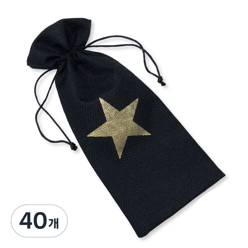 미르코리아 블랙 큰별 유리병 파우치 중, 혼합 색상, 40개