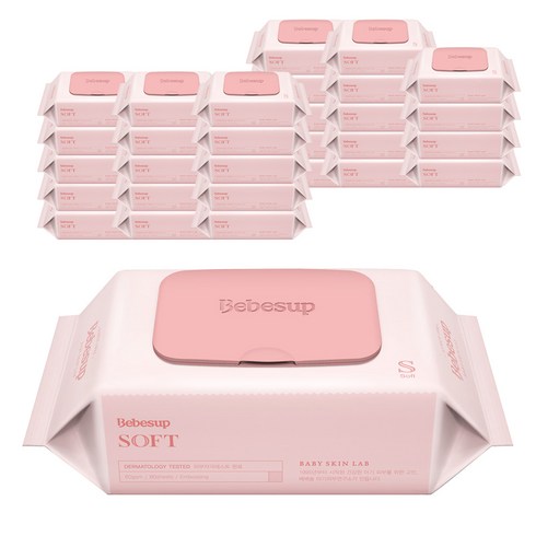 베베숲 소프트 물티슈 캡형, 80매, 30팩