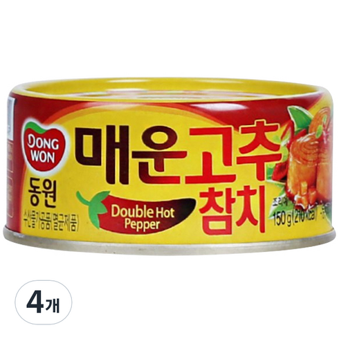 동원 매운 고추참치 통조림, 150g, 4개