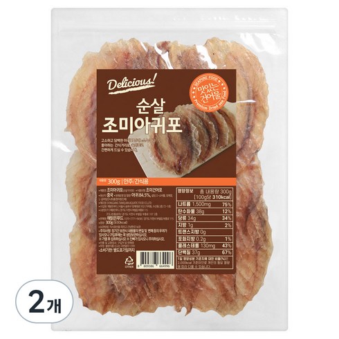 아귀포 - 해맑은푸드 조미 순살 아귀포 대, 300g, 2개