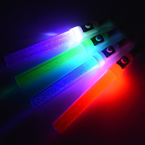 LED 큐티 칼라봉 4종, 레드, 블루, 그린, 퍼플, 1세트