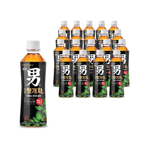 마시면기운차 340ml x 40병 - 광동 진한 헛개차, 40개, 340ml