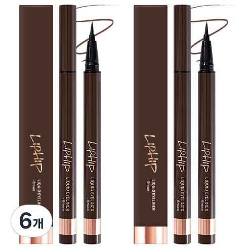 립힙 리퀴드 아이라이너 0.6g, 브라운, 6개