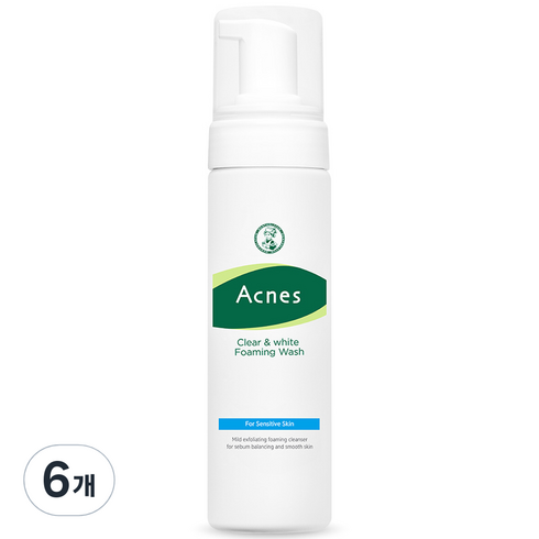 아크네스 클리어 앤 화이트 포밍워시, 130ml, 6개