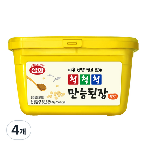 만능맛된장 - 삼화식품 척척척 만능 된장 양념, 4개, 1kg