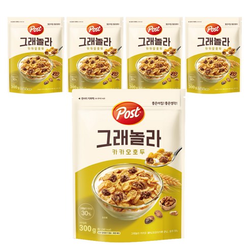 동서식품 포스트 그래놀라 카카오호두, 300g, 5개