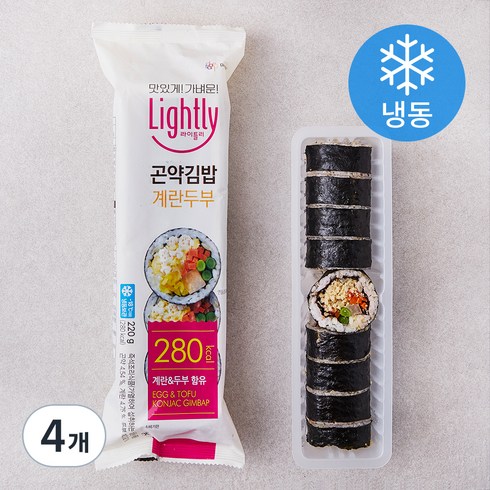 라이틀리 계란두부 곤약김밥 (냉동), 220g, 4개