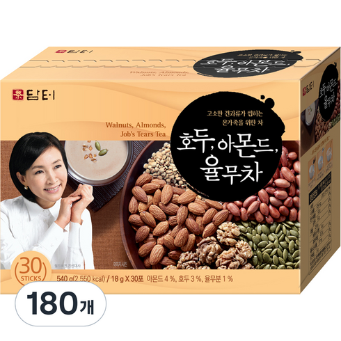 담터 호두아몬드 율무차, 18g, 180개