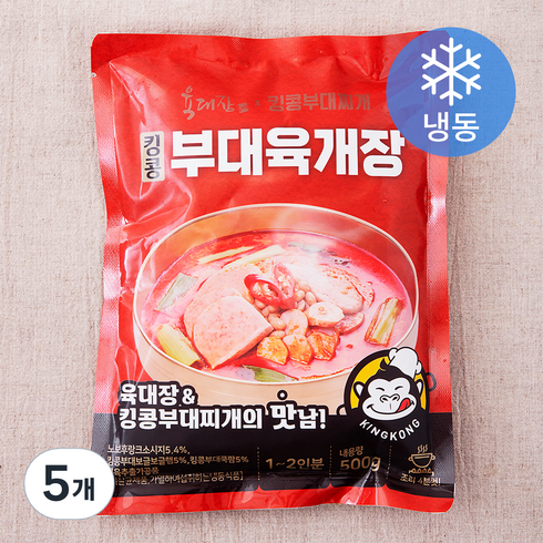 육대장 킹콩부대찌개 부대육개장 1~2인분 (냉동), 500g, 5개