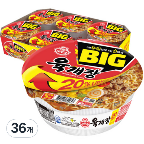 오뚜기육개장컵라면 - 오뚜기 육개장 컵라면 104g, 36개