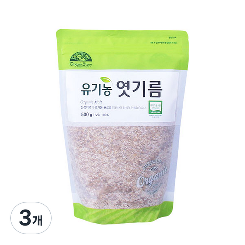 [오가닉스토리] 오가닉스토리 유기농 엿기름, 500g, 3개