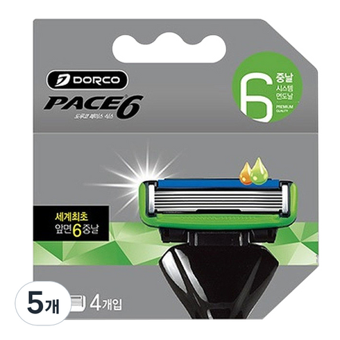 도루코 페이스6 6중 면도기날, 4개입, 5개