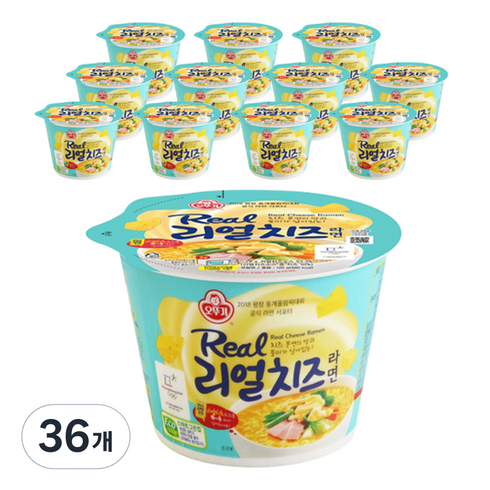 오뚜기 리얼치즈라면 용기 120g, 36개