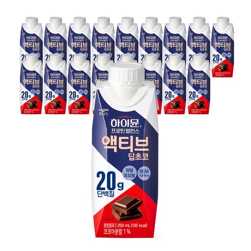 하이뮨프로틴밸런스액티브 - 일동후디스 하이뮨 프로틴 밸런스 액티브 딥초코, 250ml, 18개