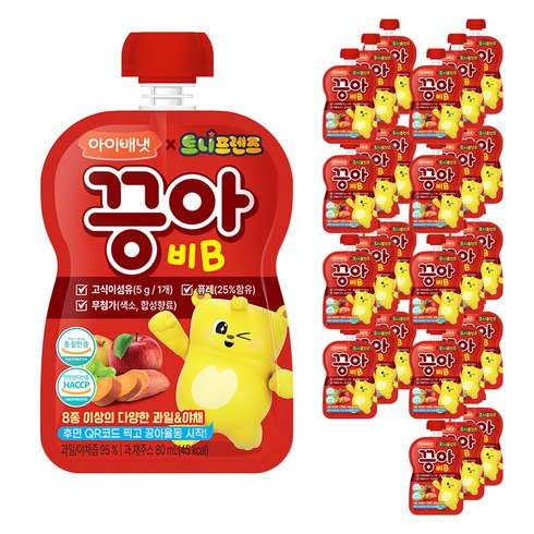 끙아주스 - 아이배냇 끙아 B 80ml, 호박고구마+양배추+파인애플+백포도+레몬+사과+배, 30개