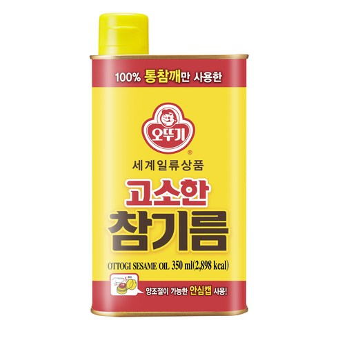 프레시참기름350 - 오뚜기 고소한 참기름 캔, 350ml, 1개