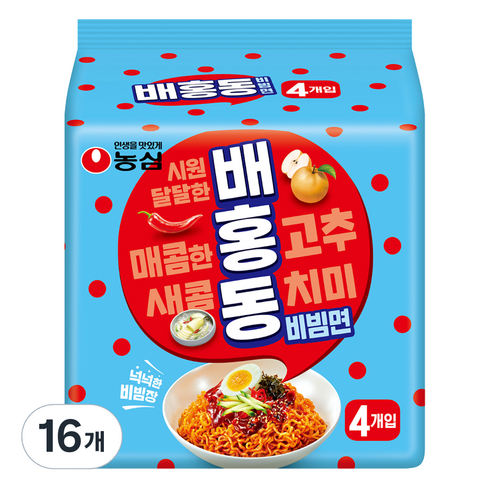 배홍동비빔면 - 농심 배홍동 비빔면 137g, 16개