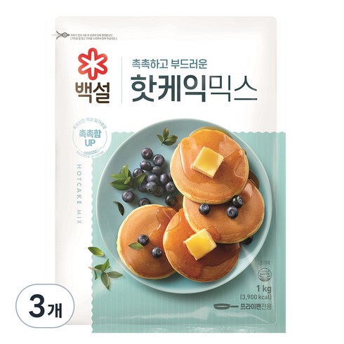 핫케이크가루 - 백설 핫케익믹스, 1kg, 3개