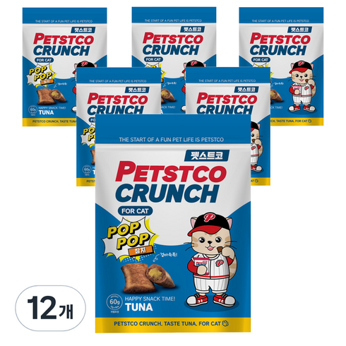 펫스트코 고양이 크런치 간식, 참치맛, 60g, 12개