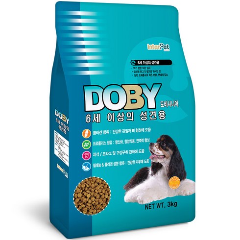 도비 6세 이상의 선견용 애견사료, 3kg, 1개