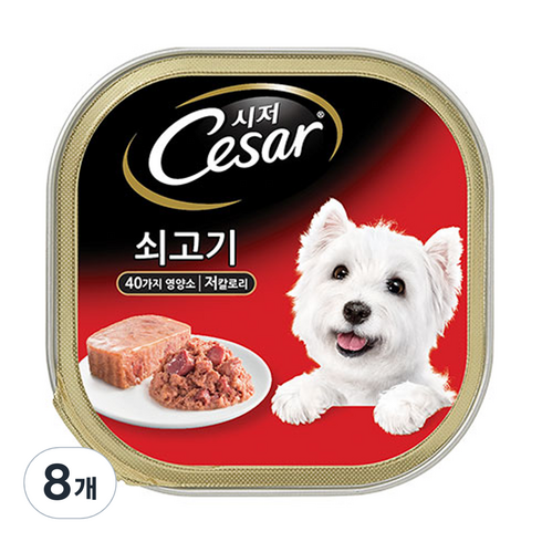 시저 반려견 주식캔 쇠고기, 소, 100g, 8개