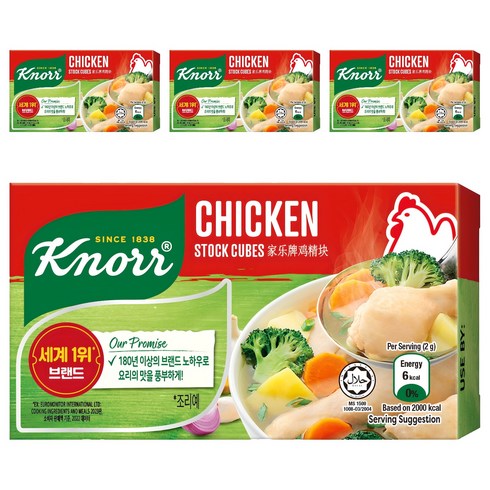 크노르 스톡 큐브 치킨, 60g, 4개