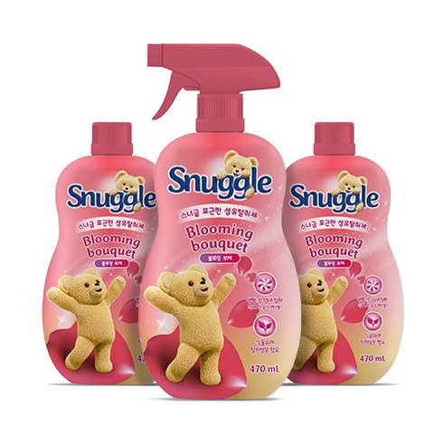 스너글 섬유탈취제 블루밍 부케, 3개, 470ml