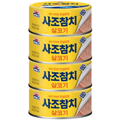 사조 살코기 참치 안심따개, 100g, 4개