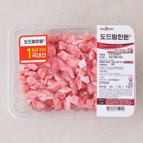 등심 - 도드람한돈 1등급 등심 카레용 (냉장), 300g, 1개