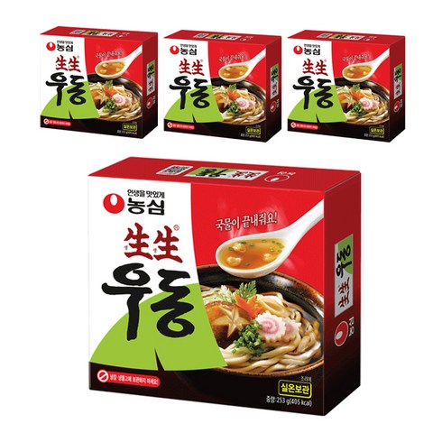 생생우동면 봉지, 253g, 4개