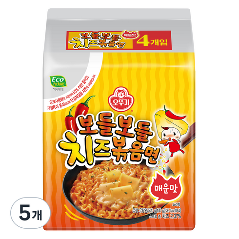 보들보들치즈라면 - 오뚜기 보들보들 치즈볶음면 매운맛 130g, 20개