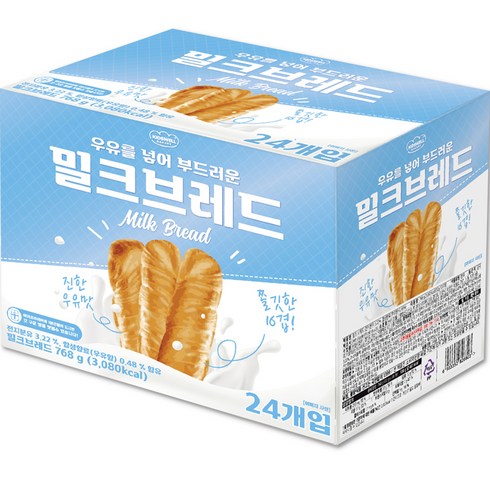 빵 - 키즈웰 밀크브래드 24p, 768g, 1박스