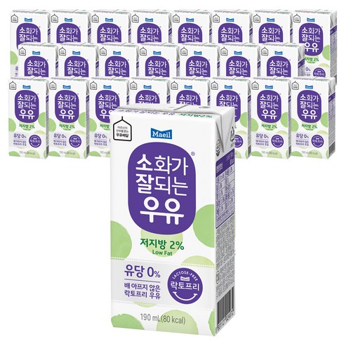 락토프리우유 - 매일유업 소화가 잘되는 우유 저지방, 190ml, 24개