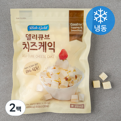 설빙치즈큐브 - 리치골드 델리큐브 치즈케익 (냉동), 430g, 2팩