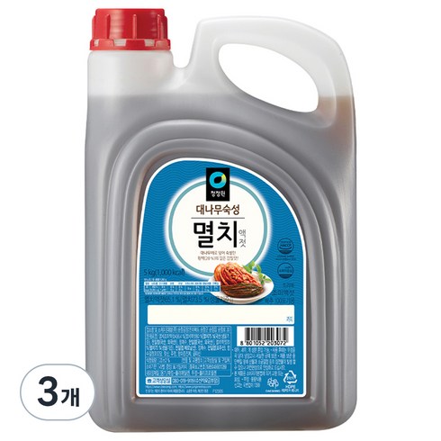 청정원 멸치액젓, 5kg, 3개