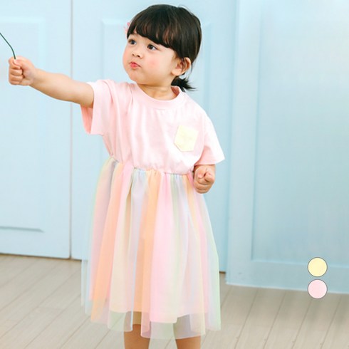 리틀래빗 여아용 여름 솜사탕 원피스
