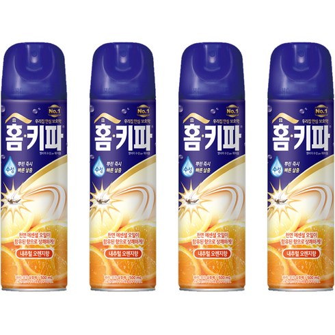 2023년 가성비 최고 에프킬라 - 홈키파 에어졸 내츄럴오렌지향, 500ml, 4개