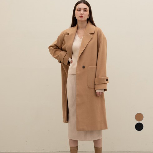 2023년 가성비 최고 여성용코트 - ELLE PARIS 여성 싱글 오버핏 코트