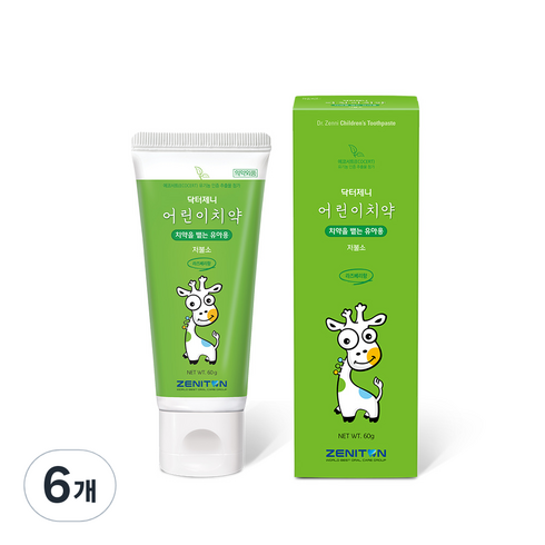 제니튼 닥터제니 저불소 어린이치약, 60g, 6개