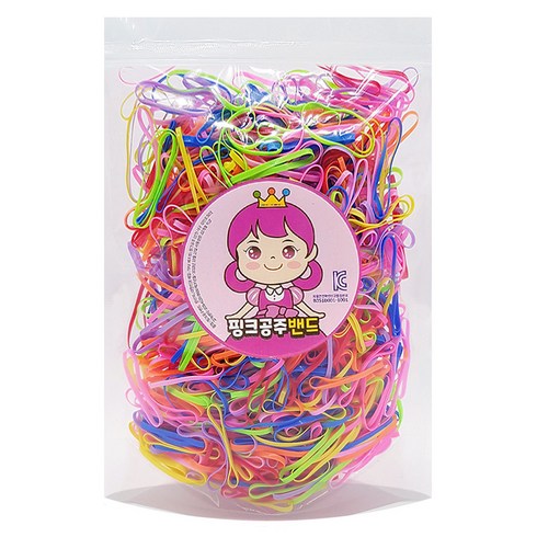 핑크공주밴드 어린이 머리고무줄 100g