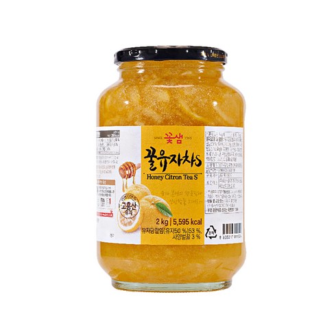 유자차 - 꽃샘 꿀 유자차 S, 2kg, 1개