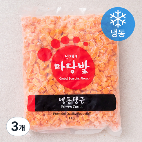 마당발 당근 (냉동), 1kg, 3개