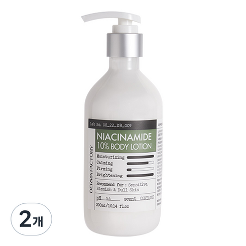 더마팩토리 나이아신아마이드 10% 약산성 바디로션 플로럴향, 300ml, 2개