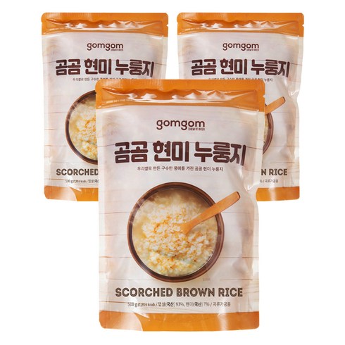 곰곰 구수한 끓여먹는 현미 누룽지, 500g, 3개