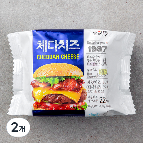 소와나무체다치즈 - 소와나무 체다치즈 22매입, 396g, 2개