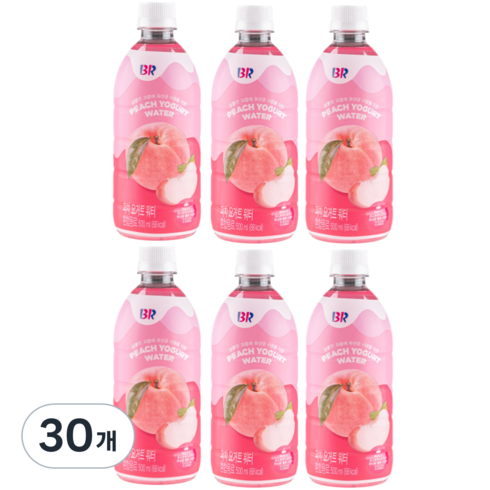 배스킨라빈스 과즙워터 피치 요거트, 500ml, 30개