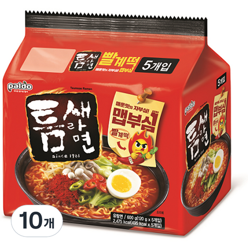 라면 - 팔도 틈새라면 빨계떡, 10개