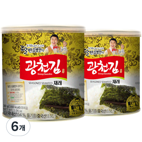 2023년 가성비 최고 광천캔김 - 광천김 달인 김병만의 재래 캔김, 30g, 6개
