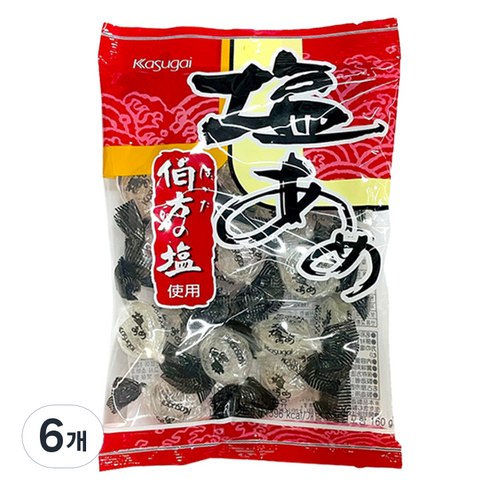 소금사탕 - 카수가이 시오아메 소금사탕, 140g, 6개